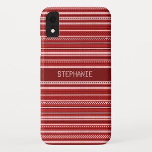 Sweater Red Strip Weihnachten Personalisiert Case-Mate iPhone Hülle