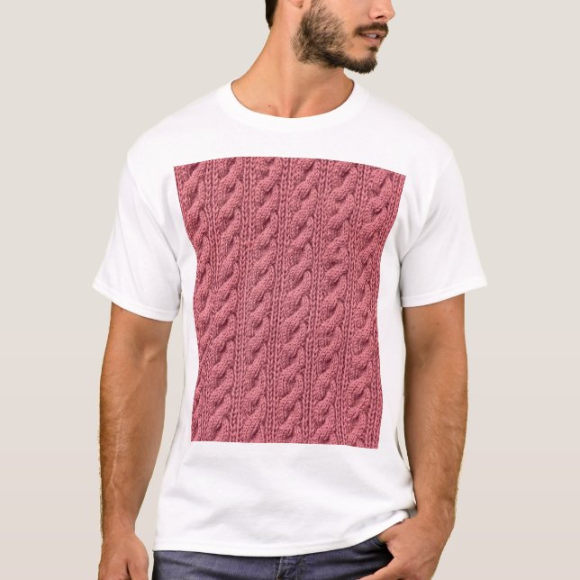 Sweater Texture: Detailliertes Nah-Up-Muster T-Shirt (Vorderseite)
