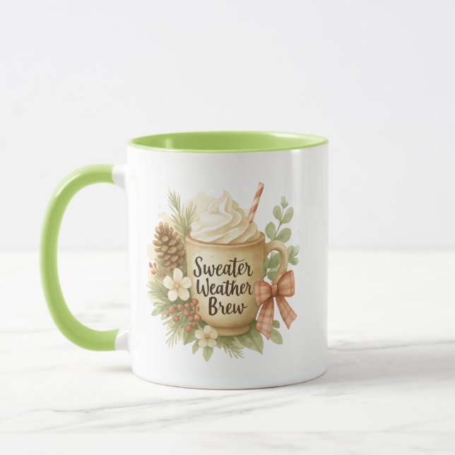Sweater Weather Brew Cozy Mug Art Tasse (Links)