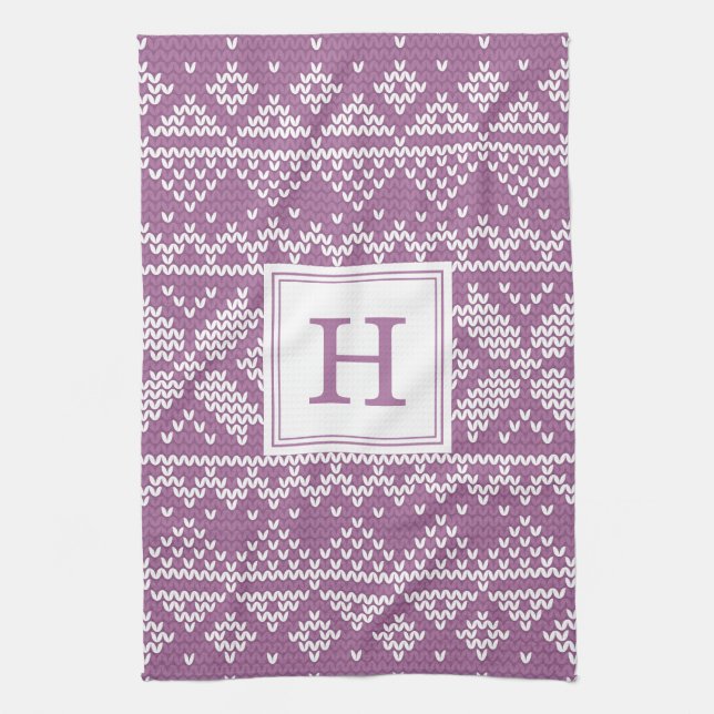 Sweater Weather | Monogram Holiday Geschirrtuch (Vertikal)
