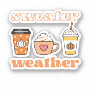 Sweater Weather Pumpkin Spice Latte Aufkleber