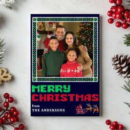 Sweater Xmas Muster Frohe Weihnachts-Foto Feiertagskarte