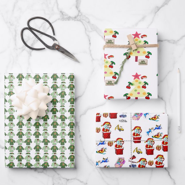 Sweaters de Noël Feuilles d'enveloppement Père Noë (Recto)