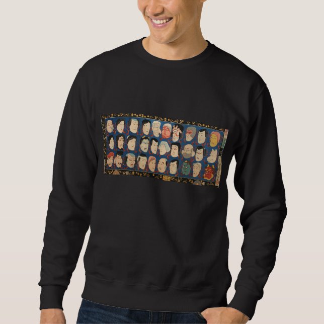 Sweatshirt 三 十 の 面, 芳 30 Masques, お Kuniyoshi, Ukiyo-e (Devant)