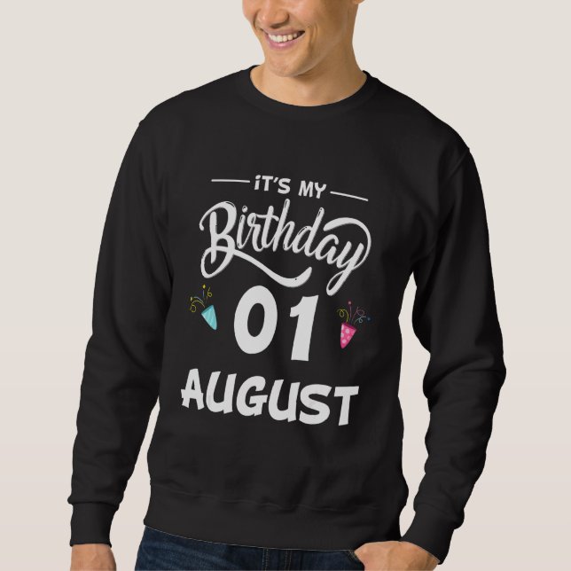 Sweatshirt 01 Août Fête Anniversaire Occasions Spéciales Pour (Devant)