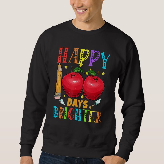 Sweatshirt 100 Days Brighter Teachers Kids Boys Happy 100 Day (Devant)