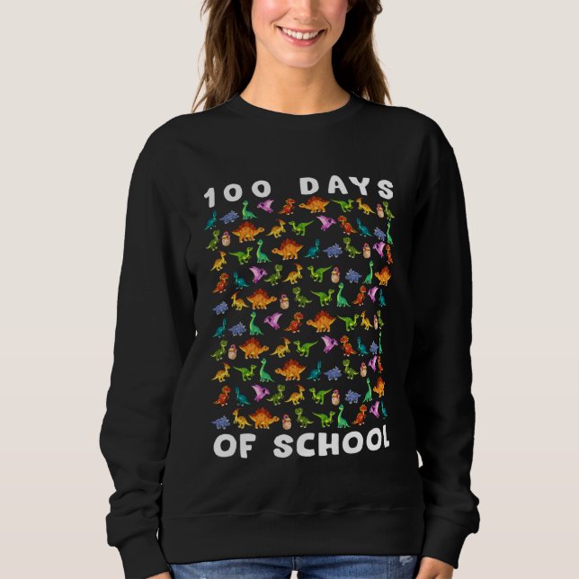 Sweatshirt 100 Days of School Dinosaurs 100th of School Boys  (Devant)