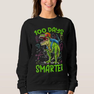 Sweatshirt 100 Days Smarter Dinosaur Rex   Kids Boys Toddler
