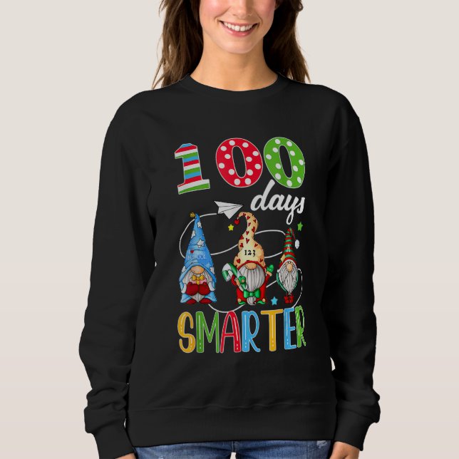 Sweatshirt 100 Days Smarter Gnome 100th Day Of School Men Kid (Devant)