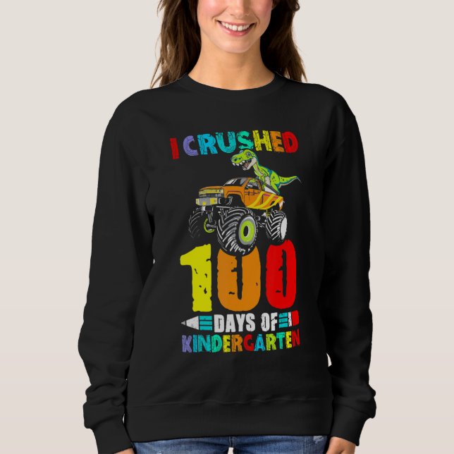 Sweatshirt 100 jours de l'école Dinosaur Monster Camion kinde (Devant)