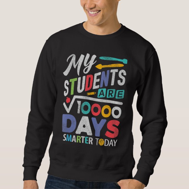 Sweatshirt 100 Jours D'École Enseignant Math Smarter 10000 Sq (Devant)