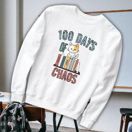 Sweatshirt 100 Jours D'École Et Chaos Cute Kitten Enseignant