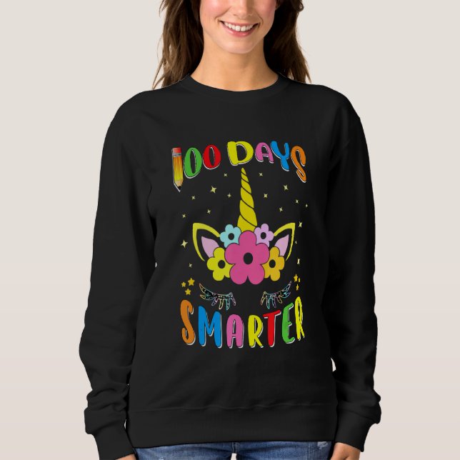 Sweatshirt 100 Jours Smarter Virtual Learning Girl Unicorn Co (Devant)