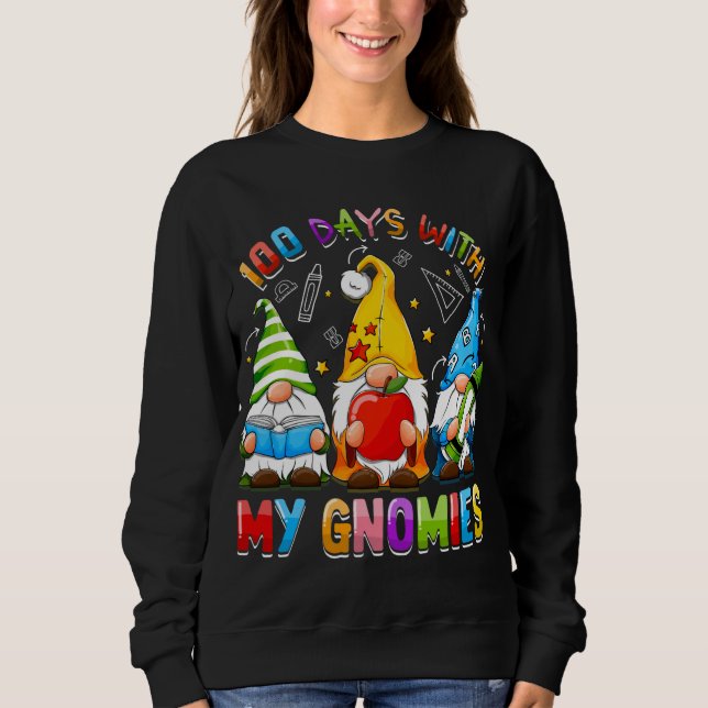 Sweatshirt 100E Jour De L'École Gnome Enseignants Étudiants 1 (Devant)