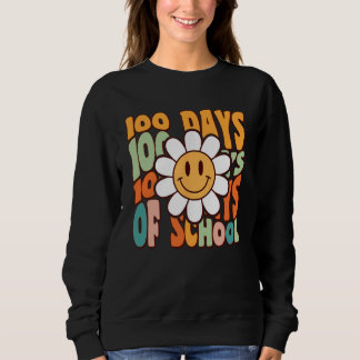 Sweatshirt 100e jour d'école rétro fleur de marguerite 100 jo