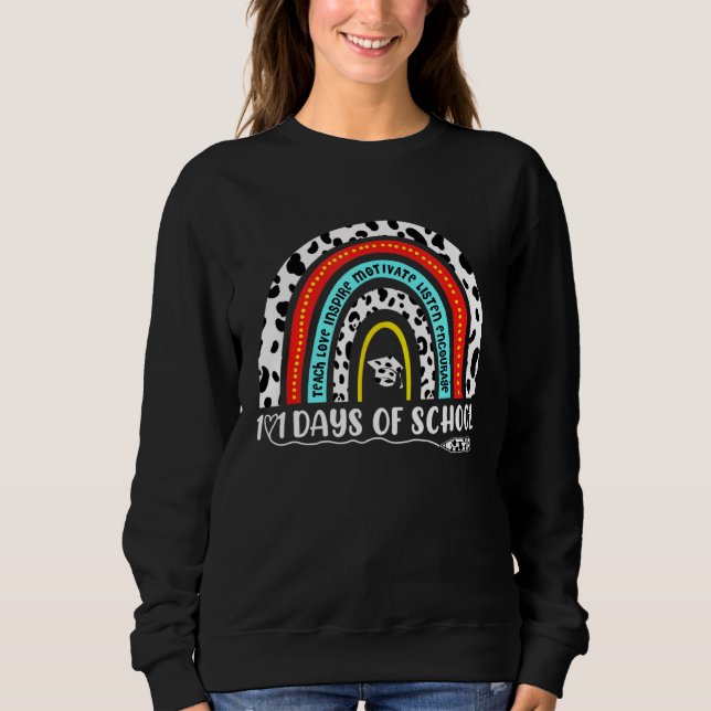 Sweatshirt 101 Days Of School Dog  Leopard Rainbow Teacher (Devant)