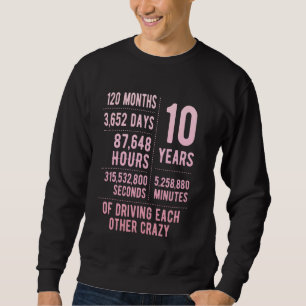 Sweatshirt 10 Ans de Mariage Drôle 10ème Anniversaire de Mari