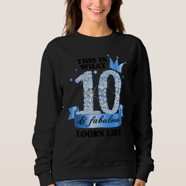 Sweatshirt 10 & Fabulous I Blue White Party Group Candid Phot (Devant)