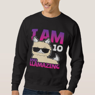 Sweatshirt 10e anniversaire Llama 10 ans étonnant depuis 2011