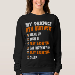 Sweatshirt 11 Ans Parfait 11e Anniversaire Basketball 11e