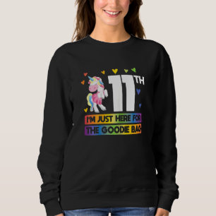 Sweatshirt 11ème Je suis juste ici pour l'Anniversaire de sac