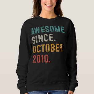 Sweatshirt 12 Ans 12e Anniversaire Awesome depuis Octobre