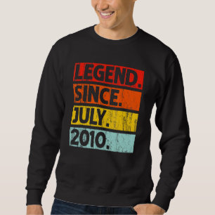 Sweatshirt 12e anniversaire Légende depuis juillet 2010 12 an