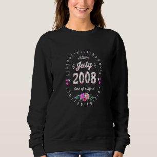 Sweatshirt 14ème Anniversaire Légendes Florales Né En Juillet
