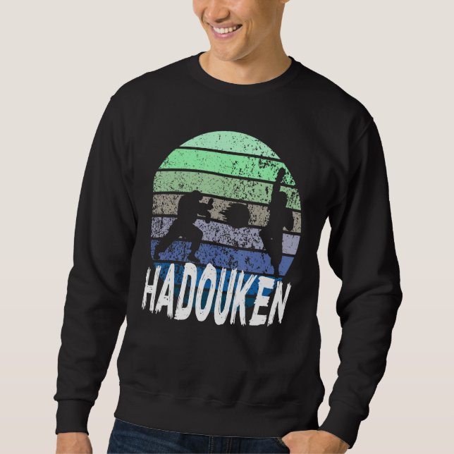 Sweatshirt 16 bit Retro HADOUKEN Fighter 4 (Devant)