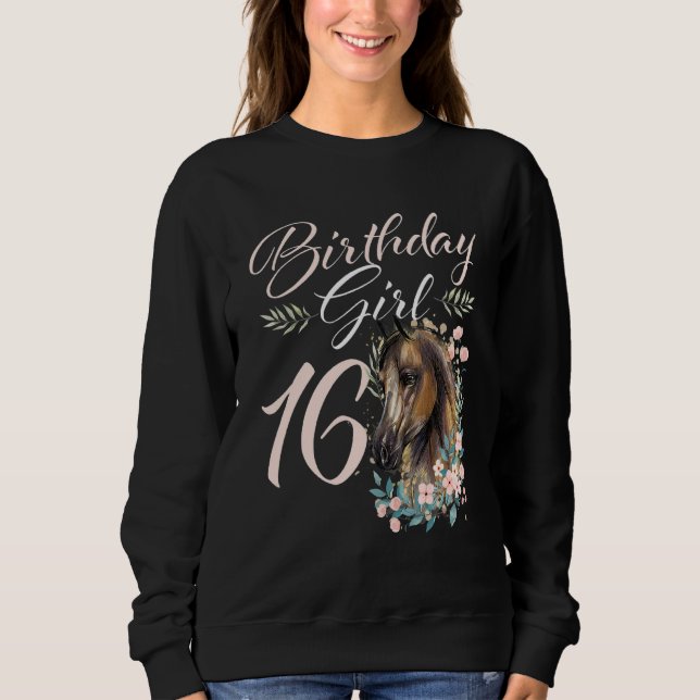 Sweatshirt 16e anniversaire fille cheval 16 ans Anniversaire (Devant)