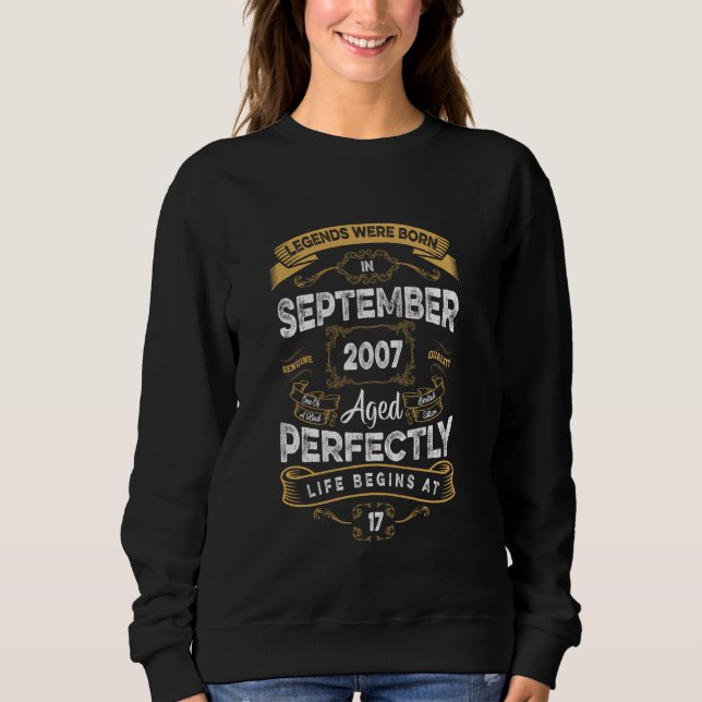 Sweatshirt 17E Anniversaire Légendes Sont Nées En Septembre 2 (Devant)
