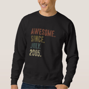 Sweatshirt 17ème anniversaire Vintage stupéfiant depuis Juill