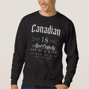 Sweatshirt 18e anniversaire Canadien Âge de 18 ans Né en C