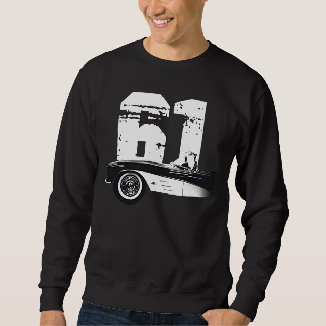 Sweatshirt 1961 Corvette Chevy Silhouette avec chemise année  (Devant)