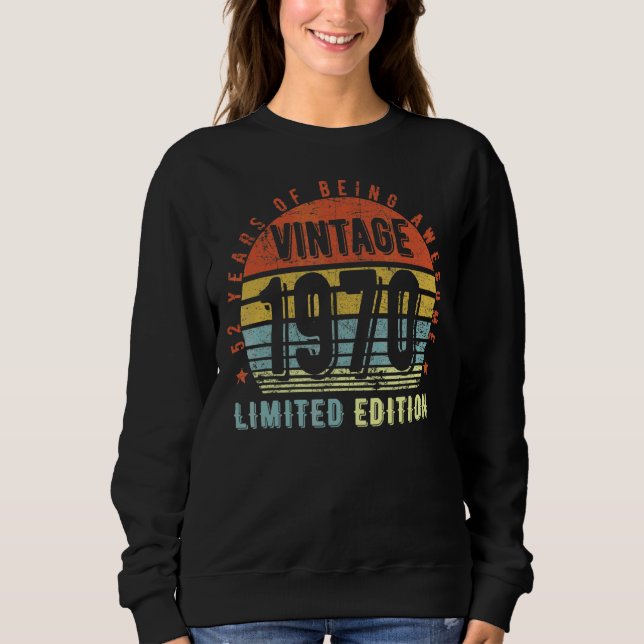 Sweatshirt 1970 Vintage 1970 52e anniversaire (Devant)