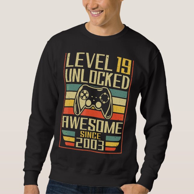 Sweatshirt 19 Men Women Gaming Awesome Since (Devant)