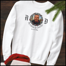 Sweatshirt 1 Photo Monogramme Nom du mari et de la femme Coup