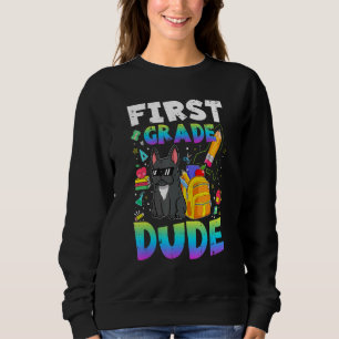 Sweatshirt 1ère année Dude French Bulldog Retour à l'école