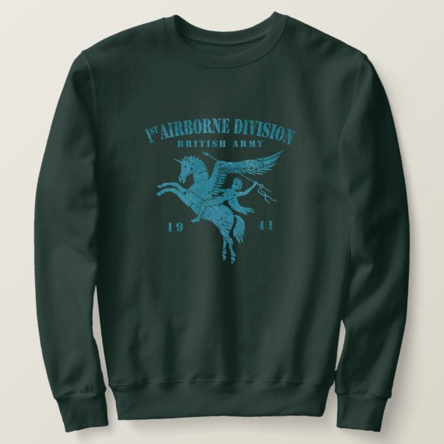 Sweatshirt 1re division aéroportée Armée britannique - Bleu V (Design devant)