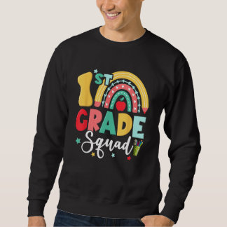 Sweatshirt 1st Grade Squad Team Funny Back To School Girls Bo