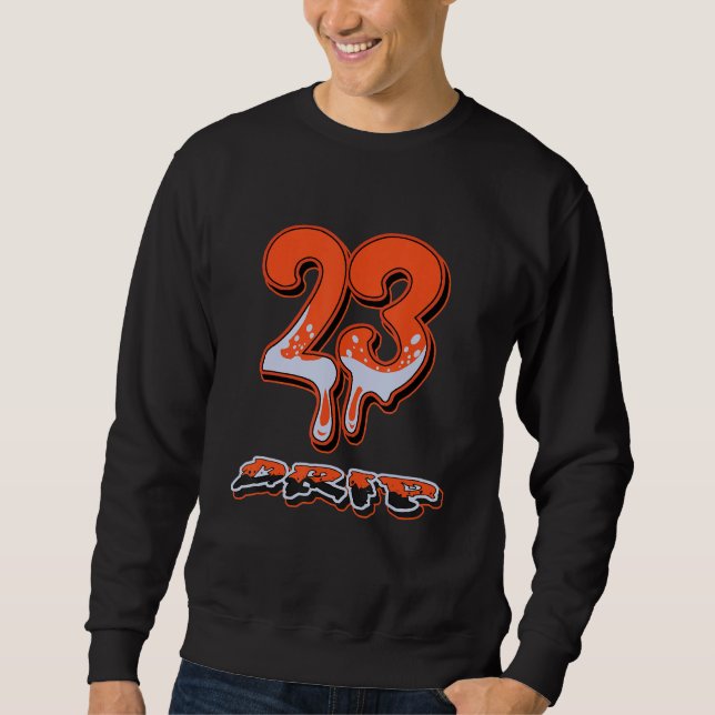 Sweatshirt 23 Dripping Retro Brilliant Orange 12s Matching (Devant)