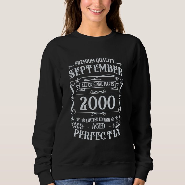 Sweatshirt 24e Anniversaire Légendes Sont Nés En Septembre 20 (Devant)