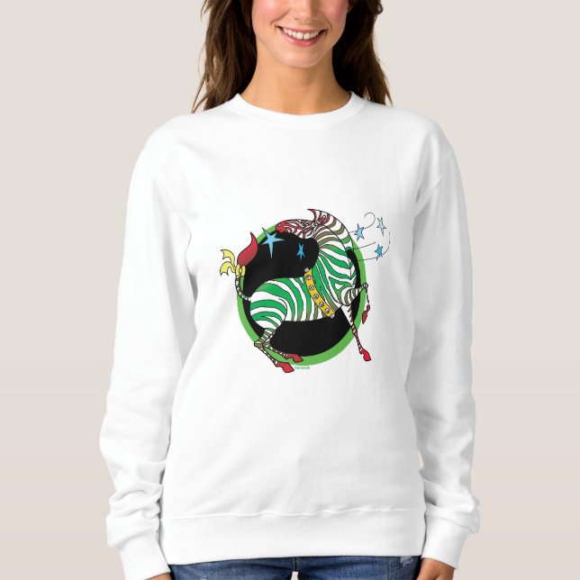 Sweatshirt 2 de zèbre de 2018 vacances vert/rouge (Devant)