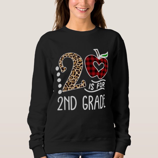 Sweatshirt 2nd Grade Leopard Second Grader Back To School Tea (Devant)