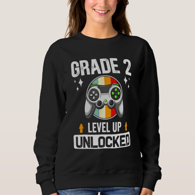 Sweatshirt 2nd Grade Unlocked Level Up Back To School Second  (Devant)