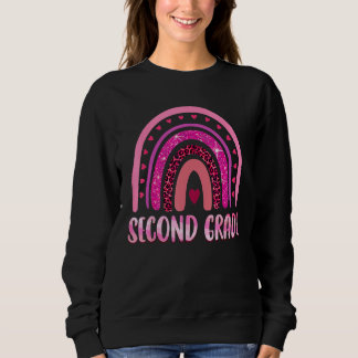 Sweatshirt 2nd Second Grade Leoprad Rainbow Back To School Te