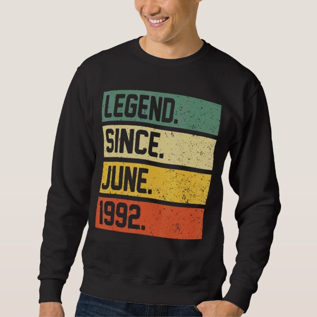 Sweatshirt 30e anniversaire Cadeau 30 ans légende depuis juin (Devant)