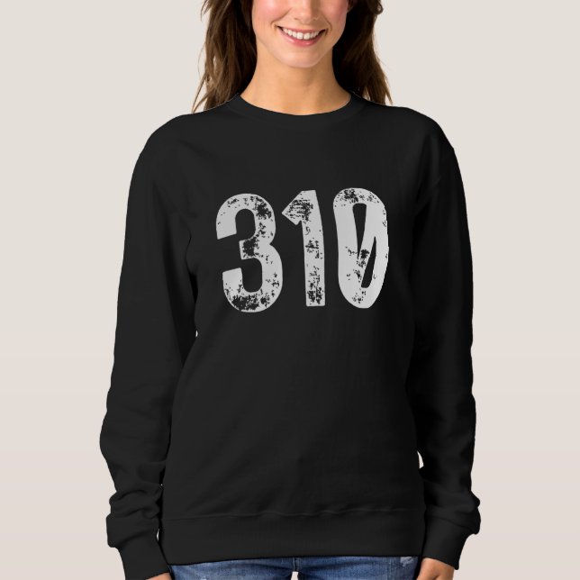 Sweatshirt 310 Area Code Los Angeles CA Mobile Telephone Area (Devant)