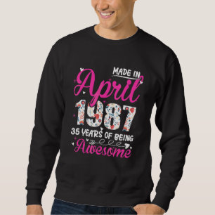 Sweatshirt 35e anniversaire stupéfiant depuis avril 1987 Flor