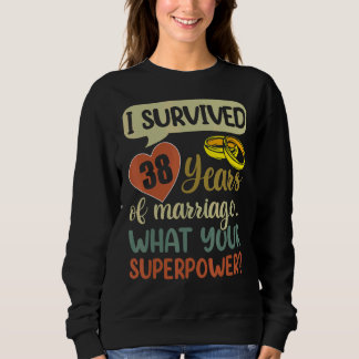 Sweatshirt 38e anniversaire de mariage Couples I Survived 38 